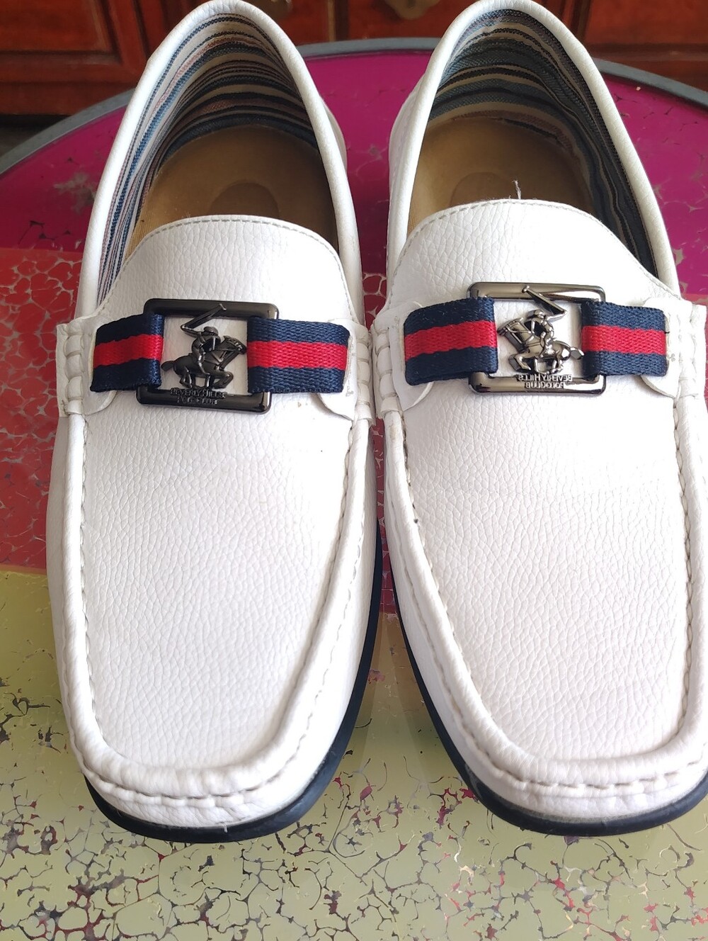 Beverly Hills Polo Club Men's White Loafers - Size 8